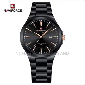 Naviforce Nf9214 Silver Strap Dual Dial Watch for Men