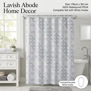 Waterproof Nordic PEVA Shower Curtain –Silver / Grey