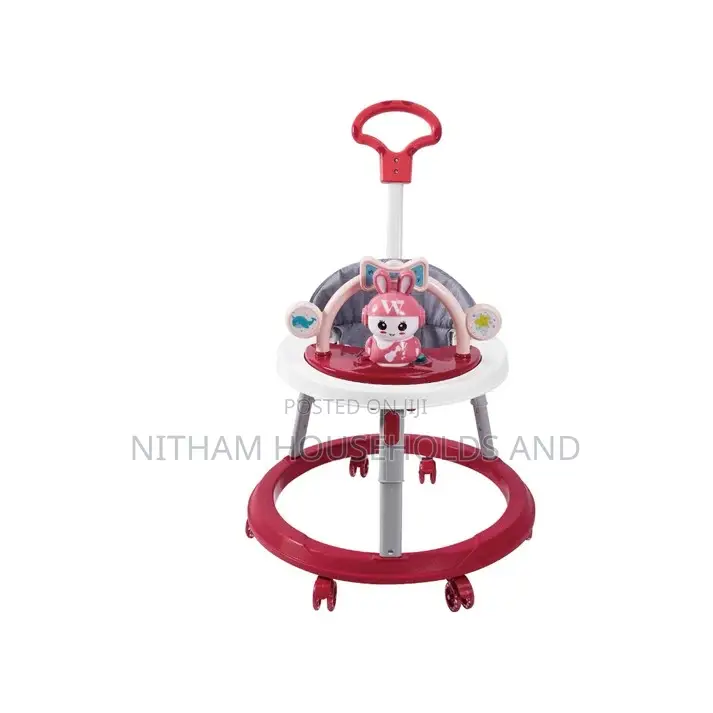 Baby Walker With Adult Push Handle – Blue.