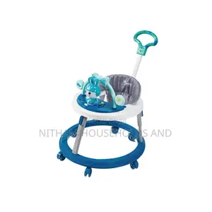 Baby Walker With Adult Push Handle – Blue.