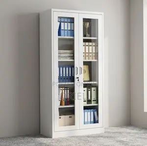 Office Cabinet ; Full 2-Door Glass Filing Office Cabinet