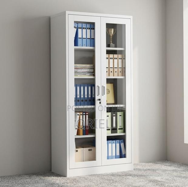 Office Cabinet ; Full 2-Door Glass Filing Office Cabinet