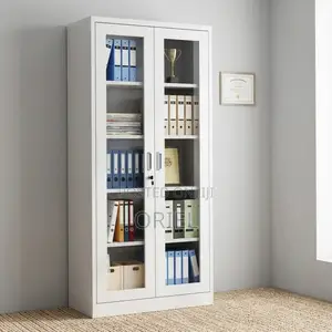 Office Cabinet ; Full 2-Door Glass Filing Office Cabinet