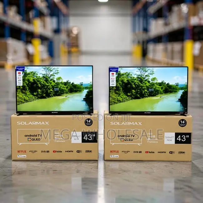 Low Prices Solarmax 43 Inch Smart Android Digital QLED TVs.