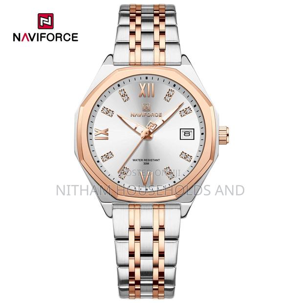 Naviforce Nf5052 Silver Gold Quartz Watch for Women