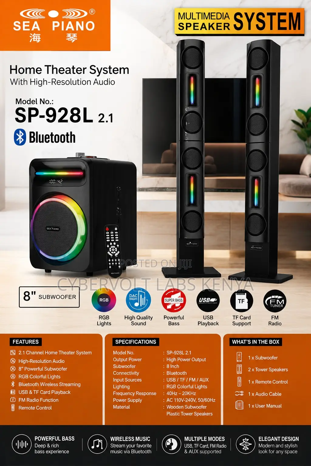 SEA PIANO SP-928L 2.1 Multimedia Home Theater System