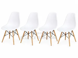 Modern White Dining Chair With Wooden Legs – Scandinavian Style