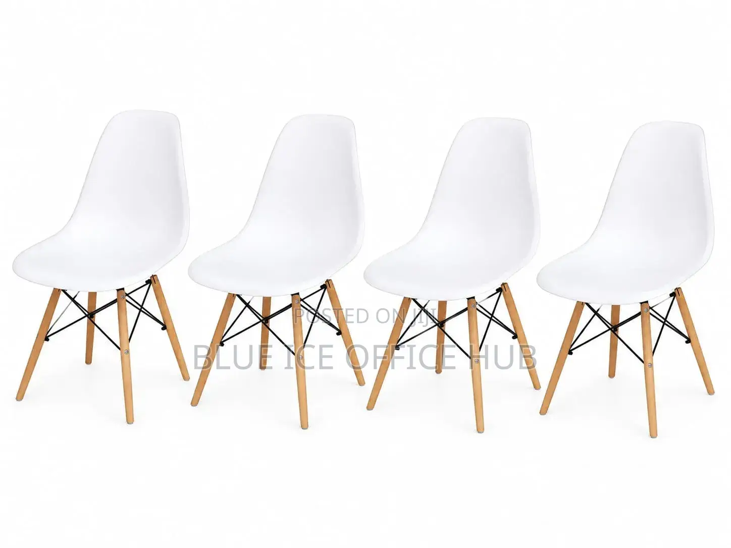 Modern White Dining Chair With Wooden Legs – Scandinavian Style
