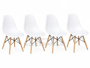 Modern White Dining Chair With Wooden Legs – Scandinavian Style