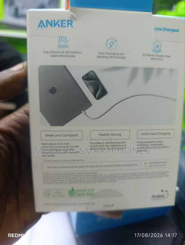 Anker Zolo USB-C to USB-C Cable (3.3ft, 240W, Braided, Dirt Resistant) - thumbnail 2