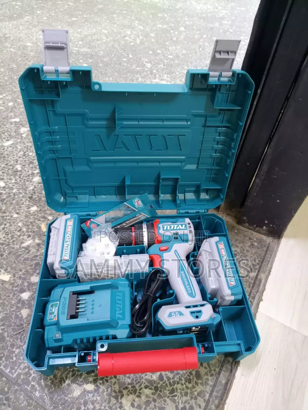 TOTAL Impact Drill Driver With 2 Batteries, Charger Carrying Case