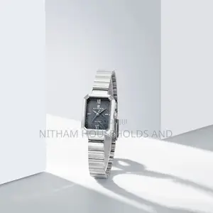 Naviforce Nf5050 Silver Square Black Dial Watch for Women
