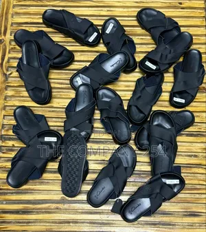 Quality Casual Leather Original Slip on Open Slide Shoes
