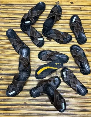 Quality Casual Leather Original Slip on Open Slide Shoes