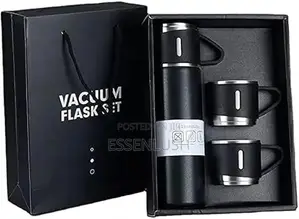 Premium 500ml Vacuum Flask Gift Set (Includes 3 Cups)