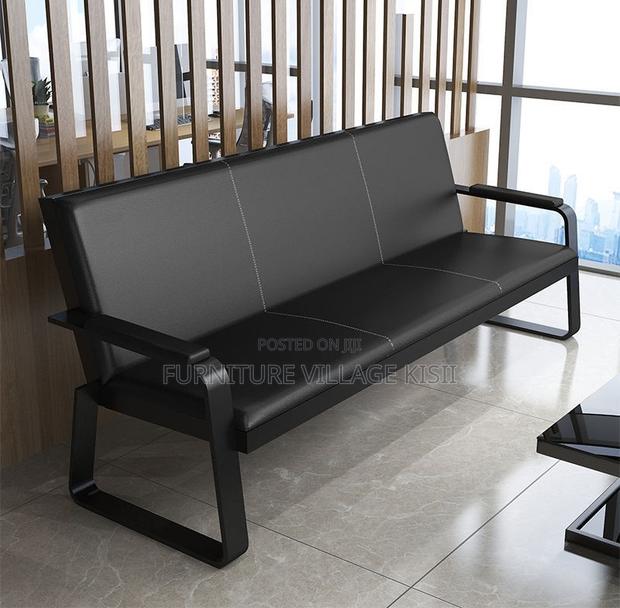 Office Sofa: 5-Seater Black Leather Set - thumbnail 14