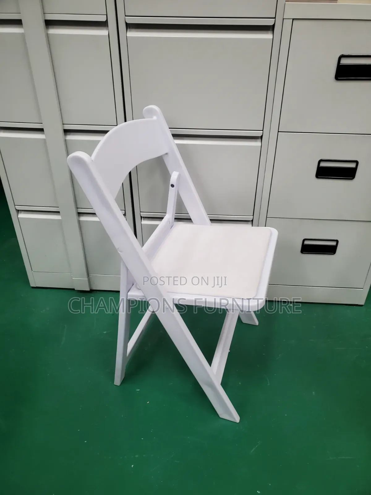 White Padded Resin Folding Event Chair