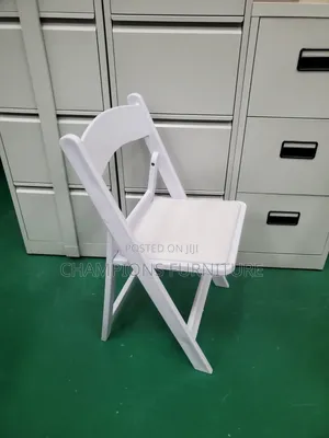 White Padded Resin Folding Event Chair