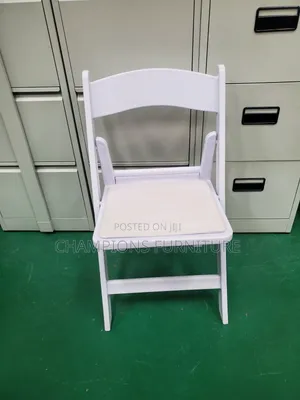 White Padded Resin Folding Event Chair