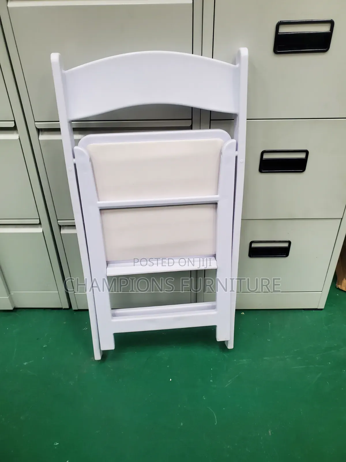 White Padded Resin Folding Event Chair