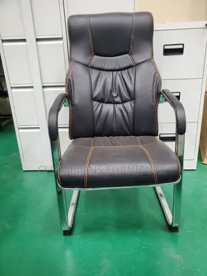 Black Cantilever Chair With Contrast Stitching