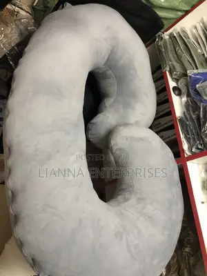 C Shaped Grey Velvet Pregnancy Pillow