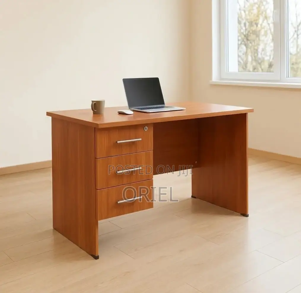 Office Desk : Wooden Study Desk With Drawers