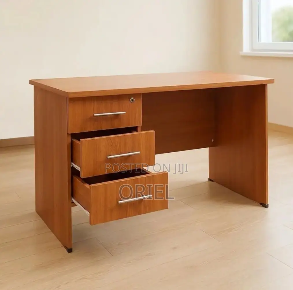 Office Desk : Wooden Study Desk With Drawers