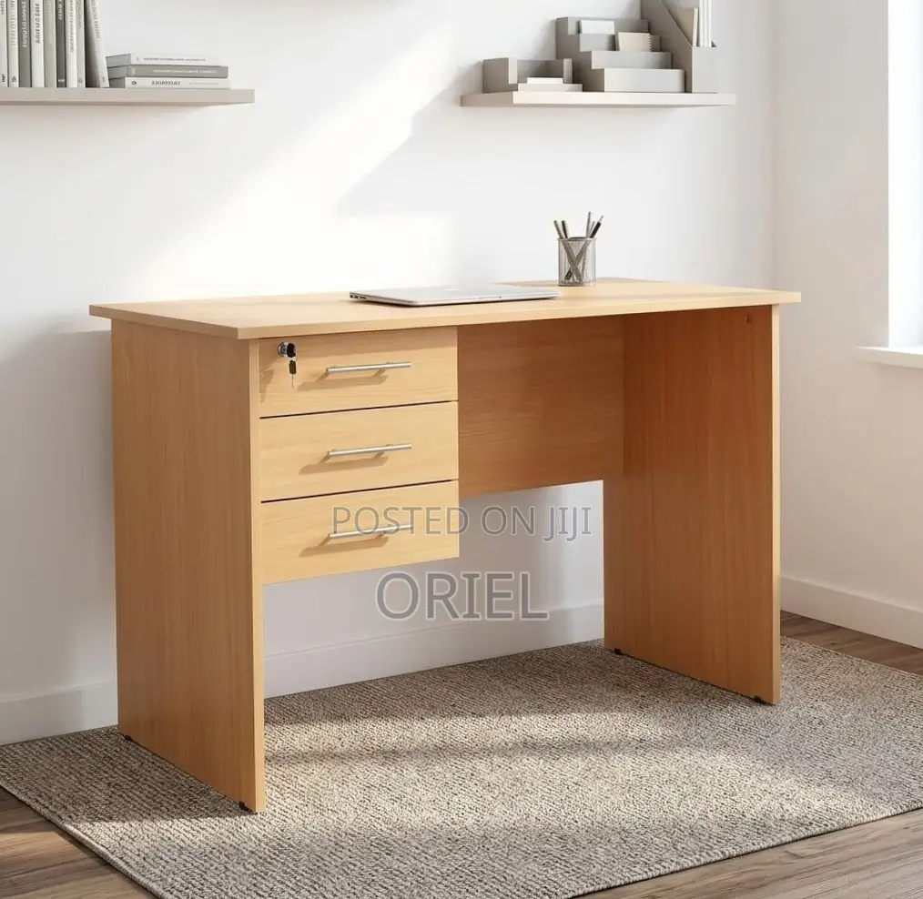 Office Desk : Wooden Study Desk With Drawers