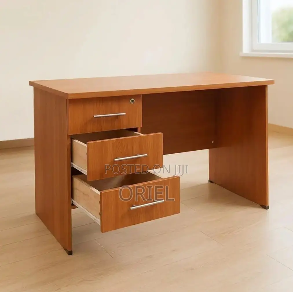 Office Desk : Wooden Study Desk With Drawers