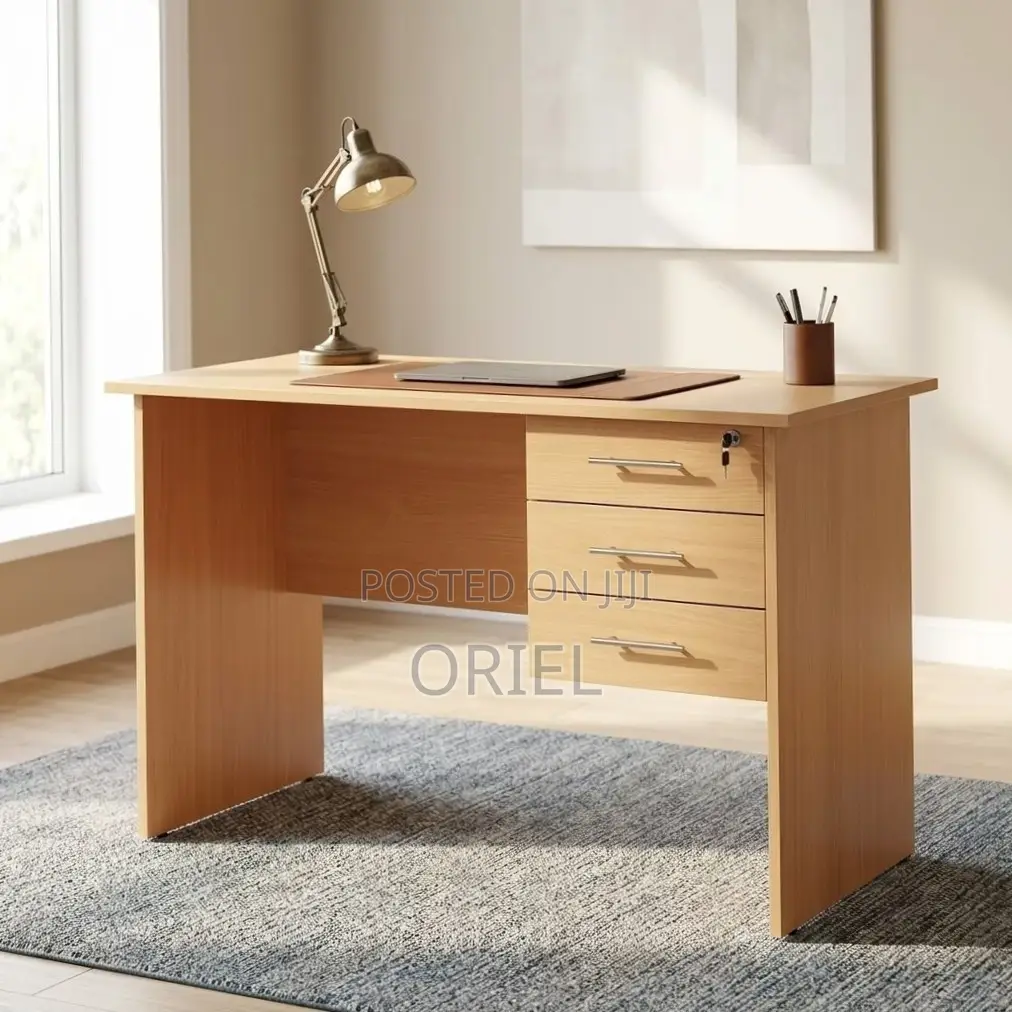 Office Desk : Wooden Study Desk With Drawers