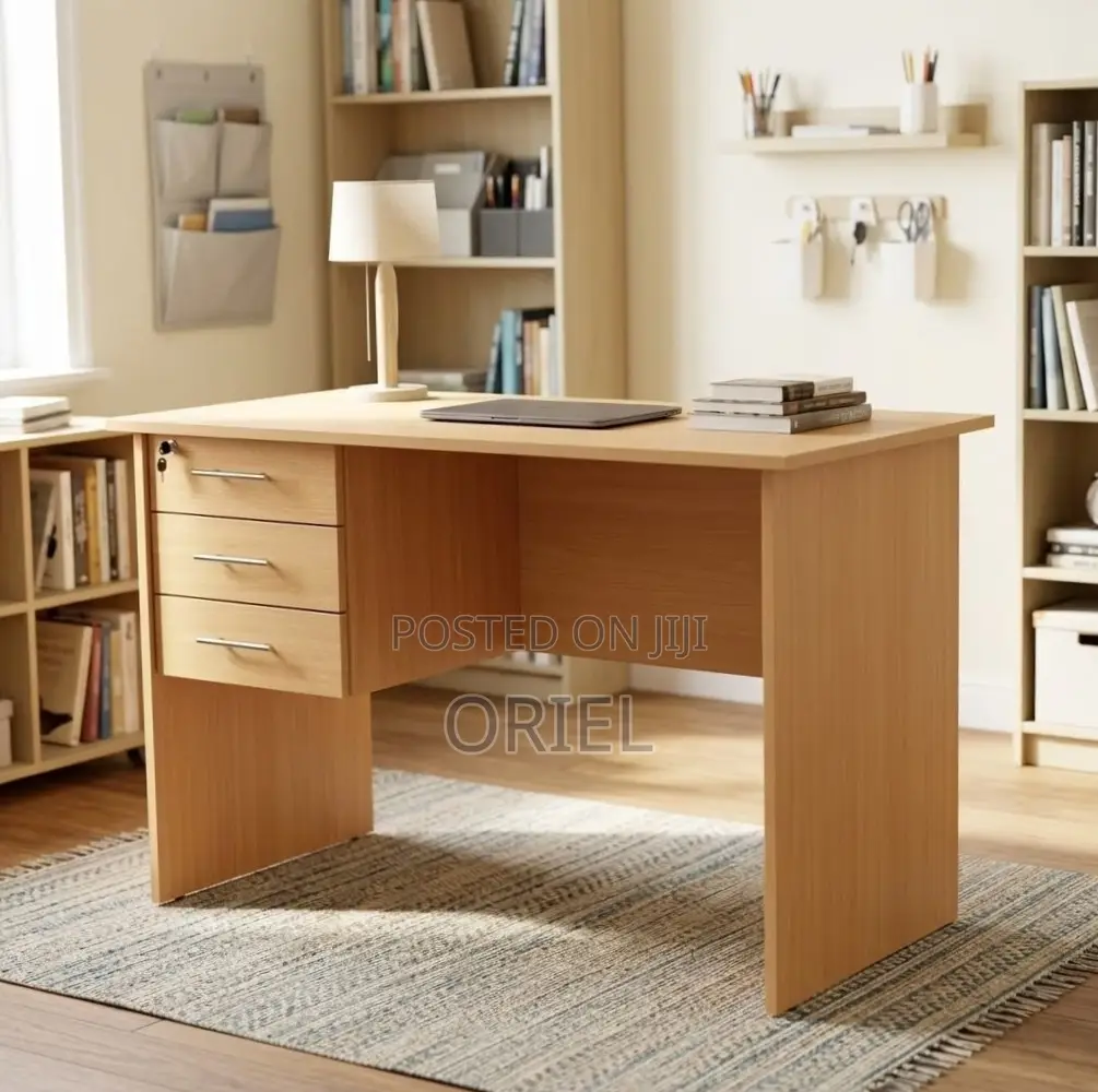 Office Desk : Wooden Study Desk With Drawers