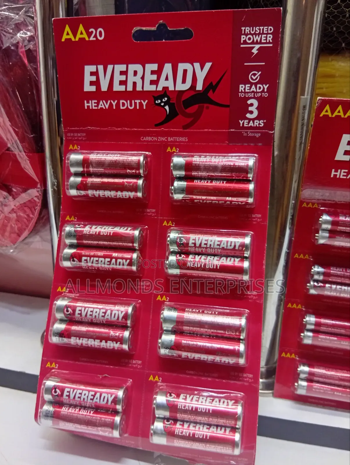 A Pair of Eveready Triple AAA and Double AA Battery 1.5v- Heavy Duty