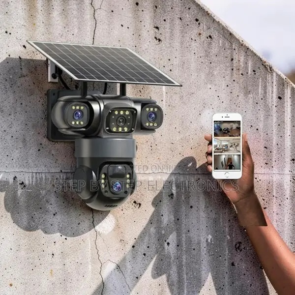 Smartphone Instant Alerts Ultra HD 4G PTZ Triple Lens Solar Camera