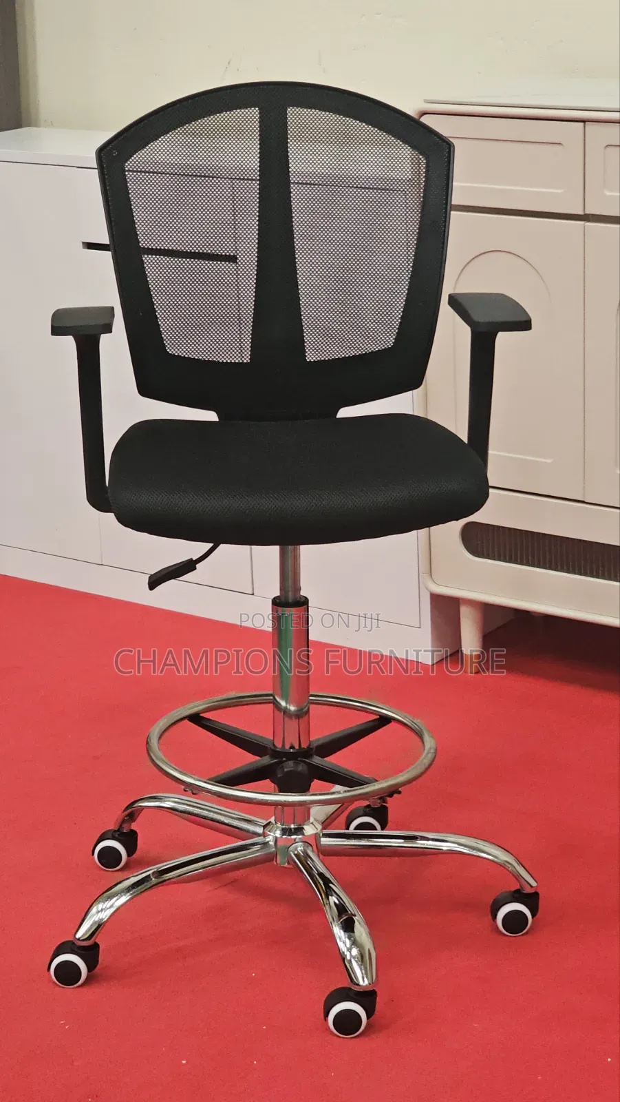 Tall Mesh Drafting Chair With Footring