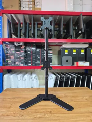Title: Dual Vertical Monitor Stand – Heavy Duty Space Saving
