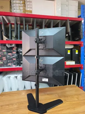 Title: Dual Vertical Monitor Stand – Heavy Duty Space Saving