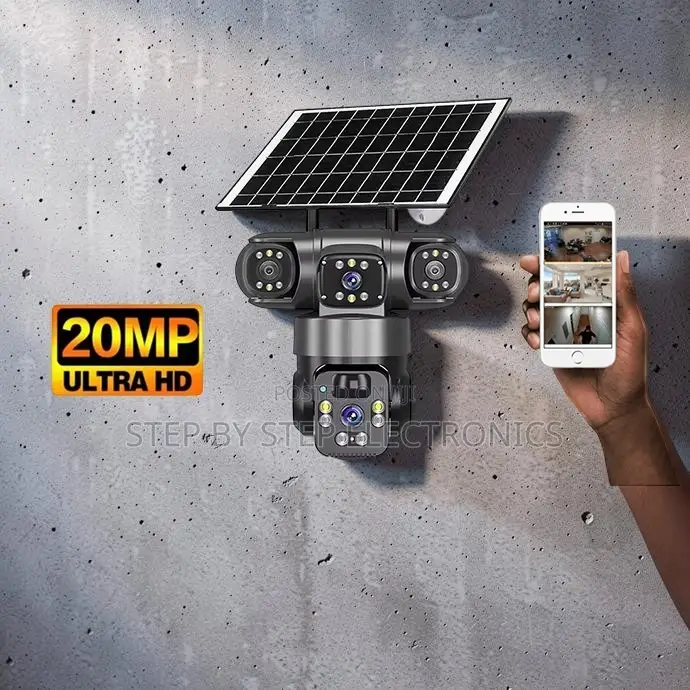 Built-in Microphone Loudspeaker 20MP 4G PTZ Triple Lens Solar Camera