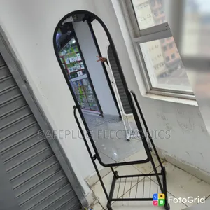Large White Standing Mirror – Full-Length Mirror With Shoe Storage