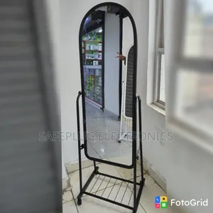 Large White Standing Mirror – Full-Length Mirror With Shoe Storage