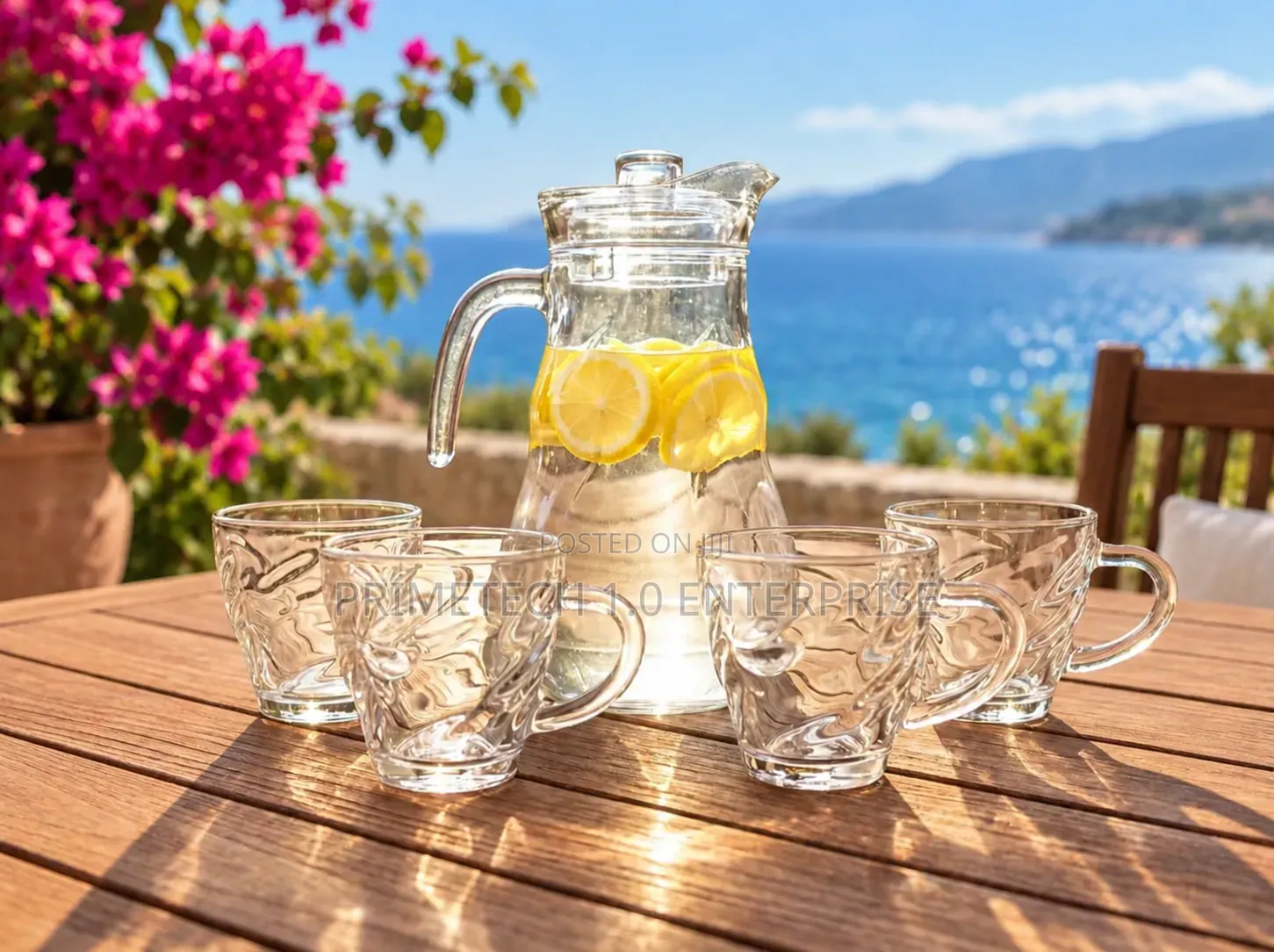 *5pc Starry Sky Jug Set Comprises of 1 Jug 1litre 4 Glasses at 210ml