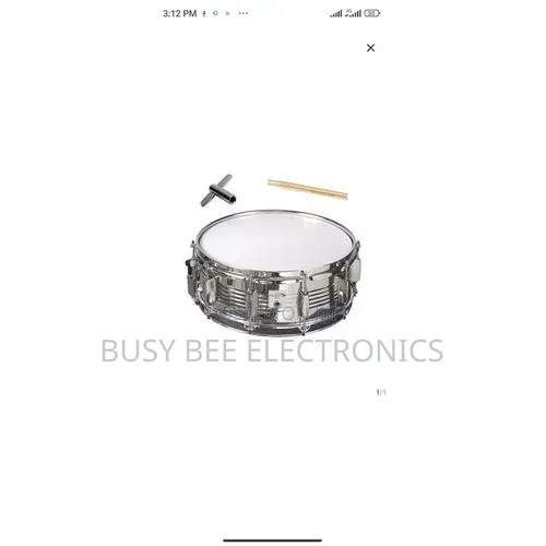 Metal Snare Drum With Key and Stick
