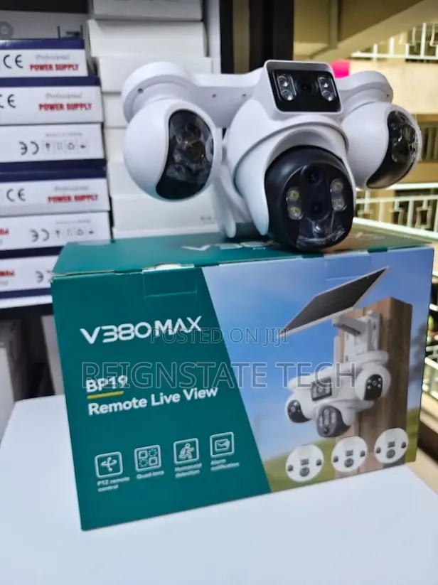 V380 MAX 4 Lens 4G Simcard PTZ Solar Powered Camera