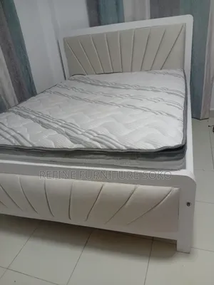 Cream White Mocket Bed Plus Mattress Available