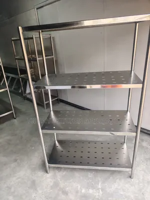 4-Tier Perforated Stainless Steel Kitchen Rack