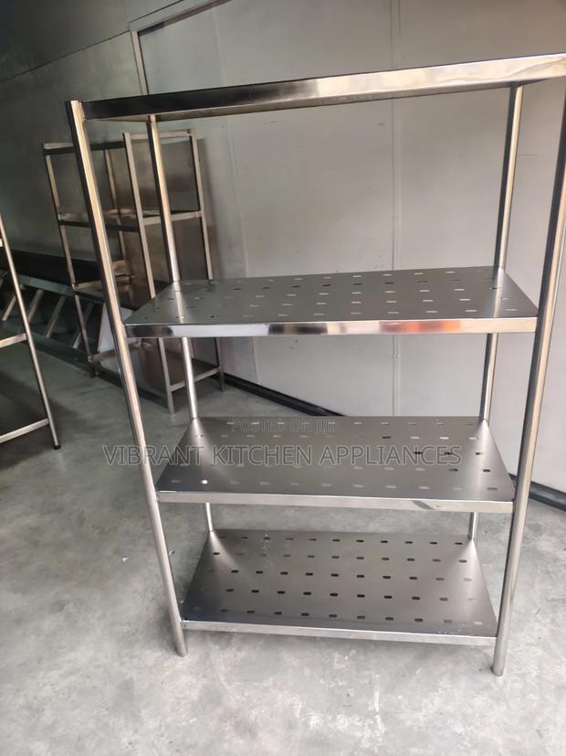 4-Tier Perforated Stainless Steel Kitchen Rack