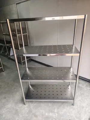 4-Tier Perforated Stainless Steel Kitchen Rack