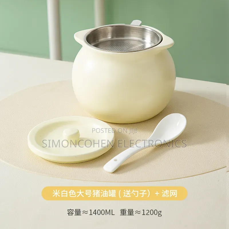 1400ml Ceramic Oil Filter Jar With Scoop