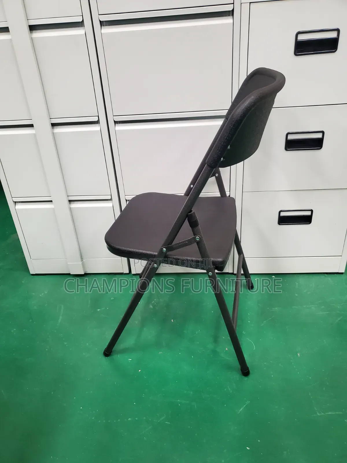 Compact Black Heavy Duty Folding Chair