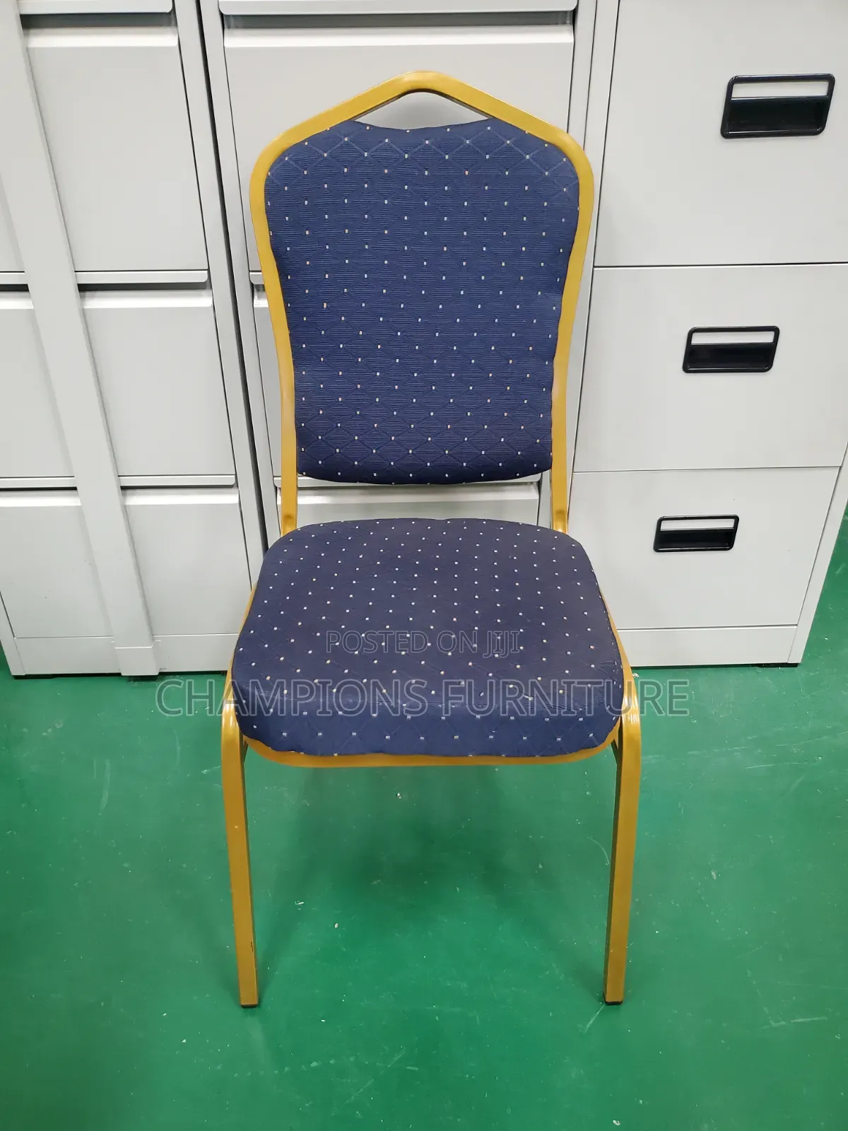 Blue and Gold Stackable Banq Chair